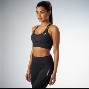 Grey Gymshark Seamless Crossback Bra